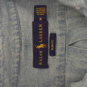 Ralph Lauren Men's Indigo Chambray Oxford, Long-sleeve